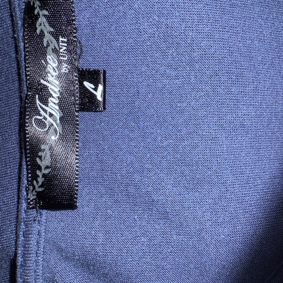 Andree Navy Blue Embroidered Bohemian Festival Shabby-chic Closet Staple Size L - Picture 4 of 5